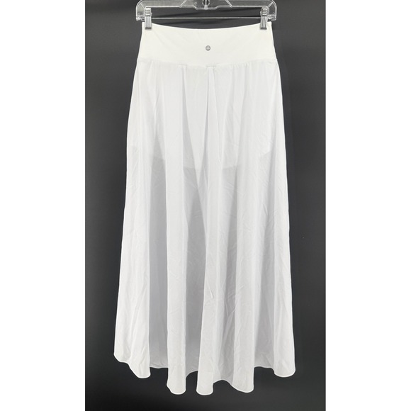 Halara White High Waisted Athletic Long Skort Skirt With Built In Shorts - Picture 2 of 6